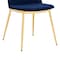Armen Living Messina Modern Blue Velvet and Gold Metal Leg Dining Room Chairs, PK2 LCMSSIGLBLU - alternate 7